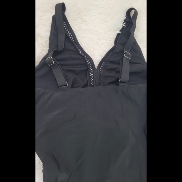 Plus size vintage solid black sexy style woman swim suit top quality please chec - Picture 5 of 8